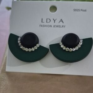 Green and Black Fashion Earrings